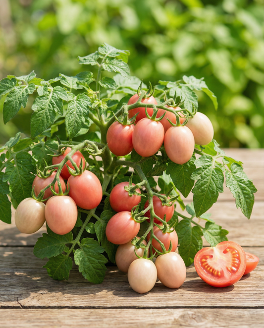 Cocktailtomaat Pink Thai Egg (Solanum lycopersicum) – eenjarige groentezaden van SeedsChoice