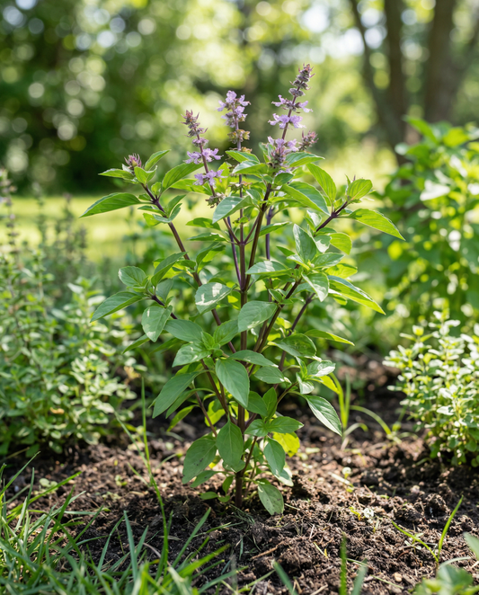 Kaneelbasilicum Aromatisch Blad (Ocimum basilicum) – eenjarige kruidenzaden van SeedsChoice