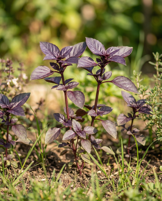 Basilicum Dark Opal paarsbladerig (Ocimum basilicum) – eenjarige kruidenzaden van SeedsChoice