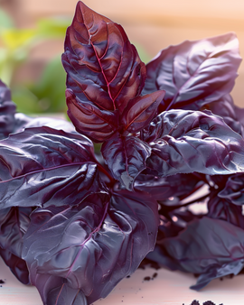 Basilicum Red Lizzy zaden Ocimum Basilicum eenjarig kruid grootblad