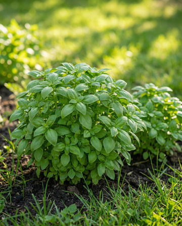 Basil Bush Ball (Ocimum basilicum) – eenjarige kruidenzaden van SeedsChoice