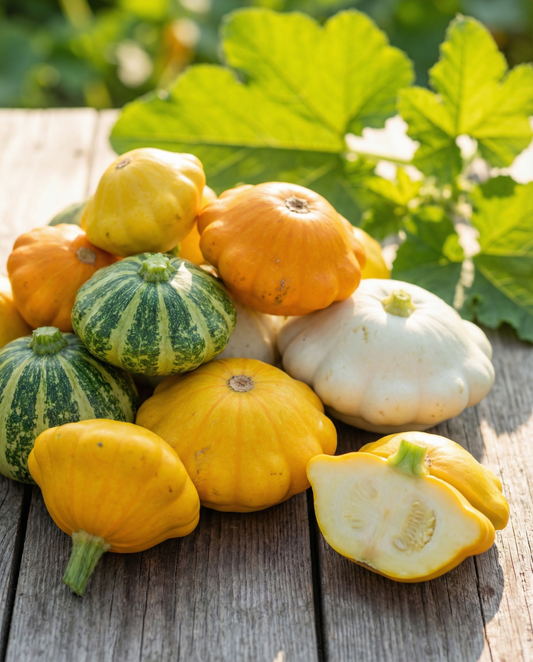 Patisson Colour Scallopini (Cucurbita pepo) – eenjarige mixzaden van SeedsChoice