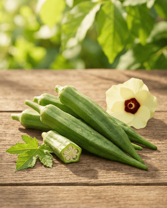 Okra Clemson Spineless Heirloom (Abelmoschus esculentus) – eenjarige groentezaden van SeedsChoice