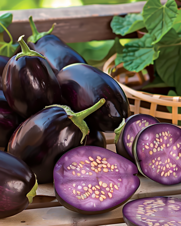 Mini aubergine Patio Baby F1 zaden (Solanum melongena) – eenjarige groente