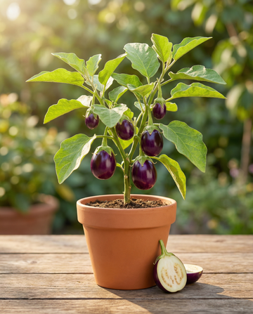 Mini aubergine Patio Baby F1 (Solanum melongena) – eenjarige groentezaden van SeedsChoice