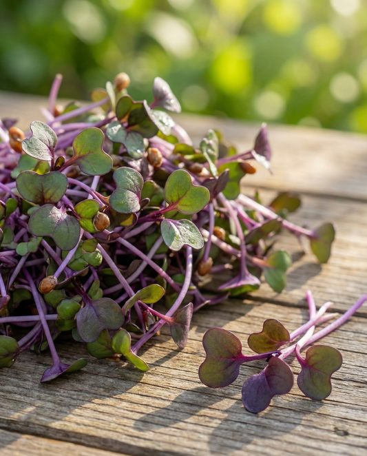 Koolrabi Sprouting Purple (Brassica oleracea) – biologische eenjarige kiemzaden van SeedsChoice