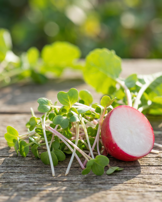 Radijs China Rose Sprouting (Raphanus sativus) – biologische eenjarige kiemzaden van SeedsChoice