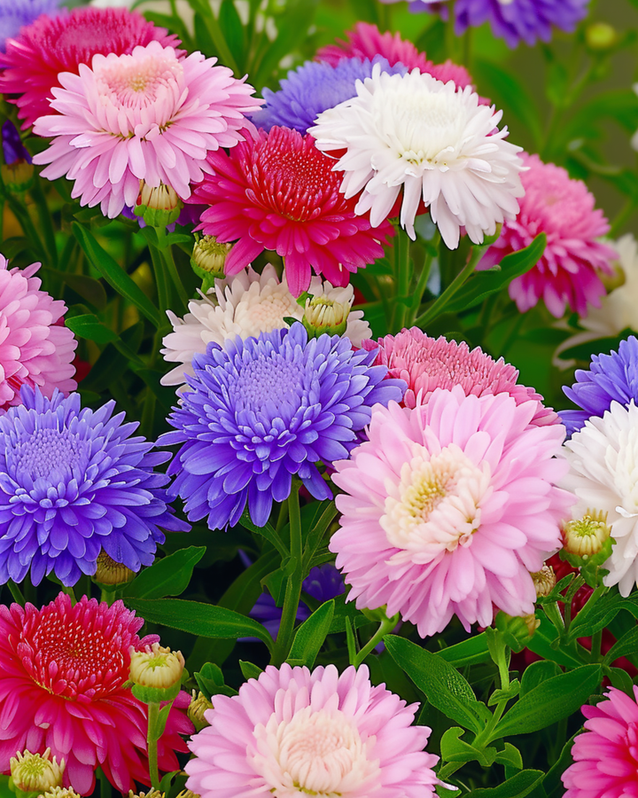 Aster Nano Merveille Multicolor zaden (Callistephus chinensis) – eenjarige mix