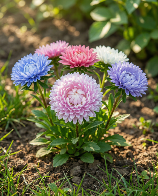 Aster Nano Merveille Multicolor (Callistephus chinensis) – eenjarige mixzaden van SeedsChoice