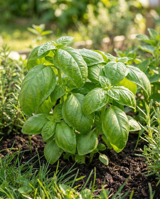 Basil Bolloso Napoletano (Ocimum basilicum) – eenjarige kruidenzaden van SeedsChoice