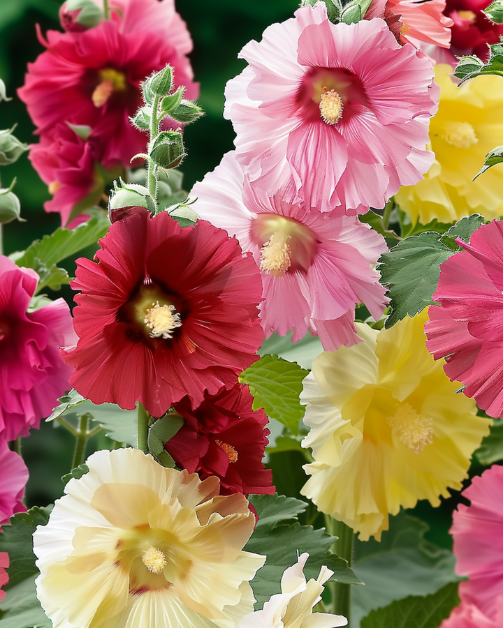 Stokroos Summer Carnival zaden (Alcea rosea) – eenjarig