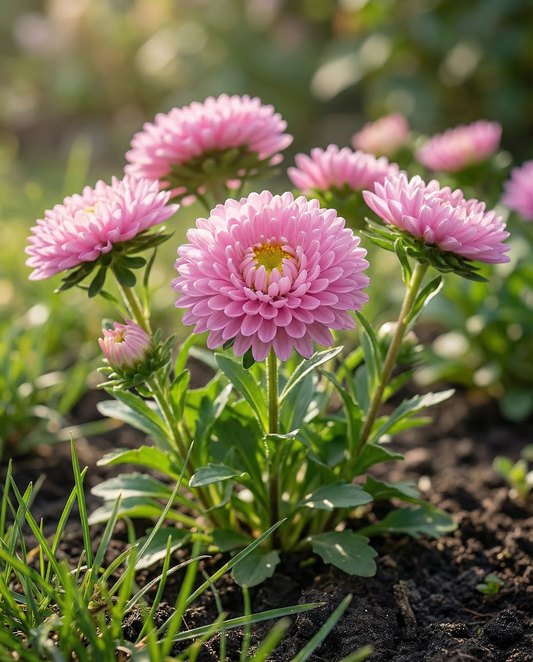 Zomer Aster Bambina Rose (Callistephus chinensis) – eenjarige zaden van SeedsChoice