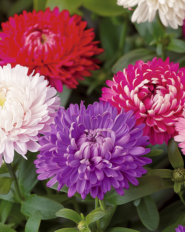Aster Dwarf Mixed zaden (Callistephus chinensis) – eenjarige mix