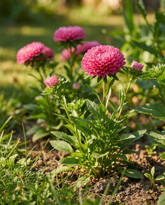 Zomer Aster Bambina Carmine (Callistephus chinensis) – eenjarige zaden van SeedsChoice