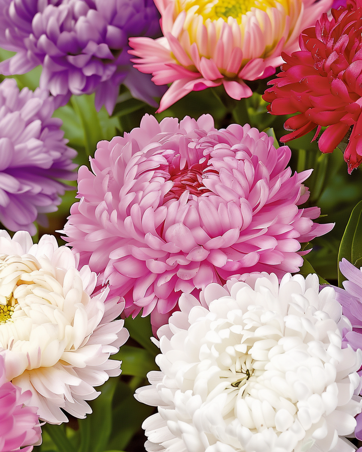 Aster Paeony Flowered Mixed zaden (Callistephus chinensis) – eenjarige bloem