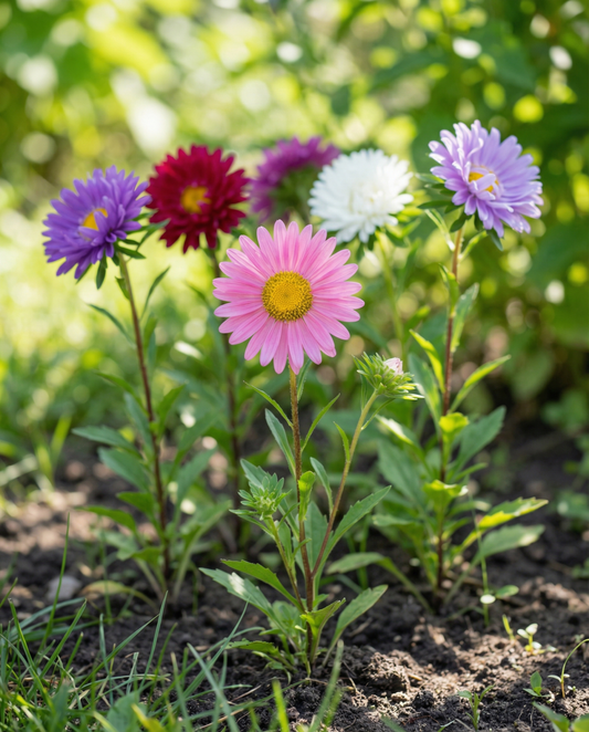 Aster Mixed Single Flowered Mix (Callistephus chinensis) – eenjarige bloemenzaden van SeedsChoice