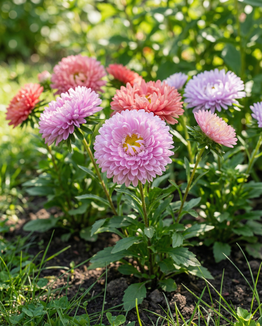 Aster Powderpuffs Mixed (Callistephus chinensis) – eenjarige mixzaden van SeedsChoice