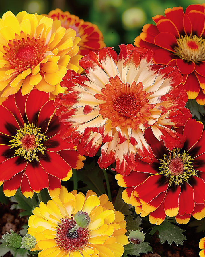 Mixed Colors zaden (Chrysanthemum carinatum) – eenjarige mix