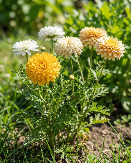Double Mixed (Chrysanthemum coronarium) – eenjarige mixzaden van SeedsChoice