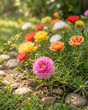 Double Mixed Rock Garden (Portulaca grandiflora) – eenjarige bloemenzaden van SeedsChoice