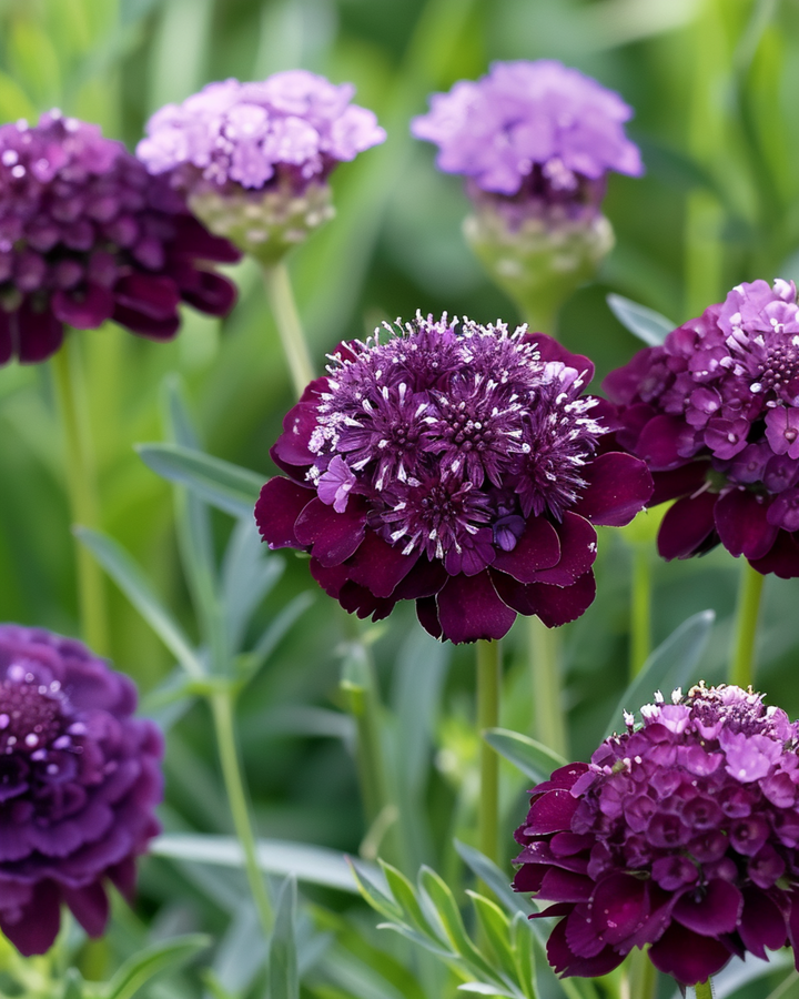 Deep Purple Pincushion zaden (Scabiosa atropurpurea) – eenjarige bloem