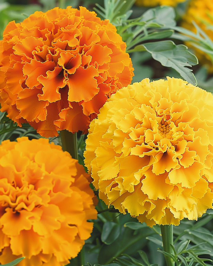 African Marigold Sunset Giants Mix zaden (Tagetes erecta) – eenjarige bloem