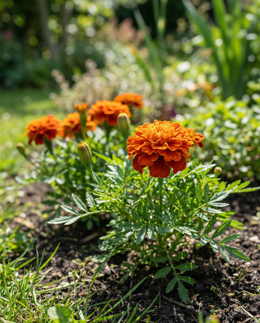 Frans Afrikaantje Tangerine (Tagetes patula) – eenjarige bloemenzaden van SeedsChoice