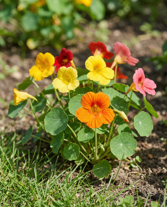 Nasturtium Tom Thumb (Tropaeolum majus) – eenjarige bloemenzaden van SeedsChoice