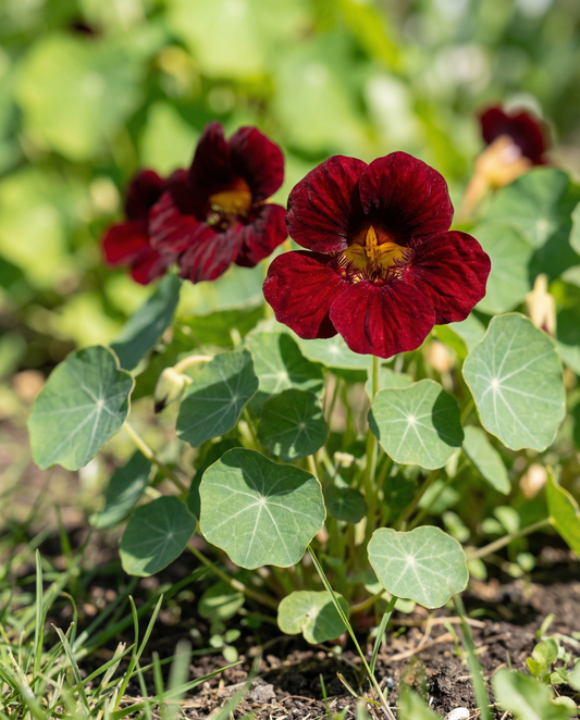 Nasturtium Black Velvet (Tropaeolum majus) – eenjarige bloemenzaden van SeedsChoice