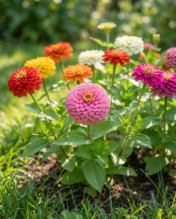 Lilliput Mixed Colours (Zinnia elegans) – zaden voor eenjarige bloemenmix van SeedsChoice