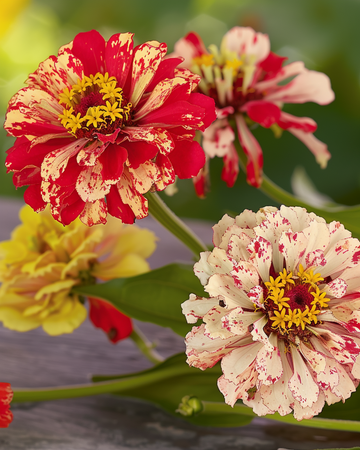 Peppermint Stick zaden (Zinnia elegans) – eenjarig
