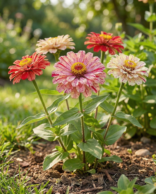Peppermint Stick (Zinnia elegans) – eenjarige zaden van SeedsChoice