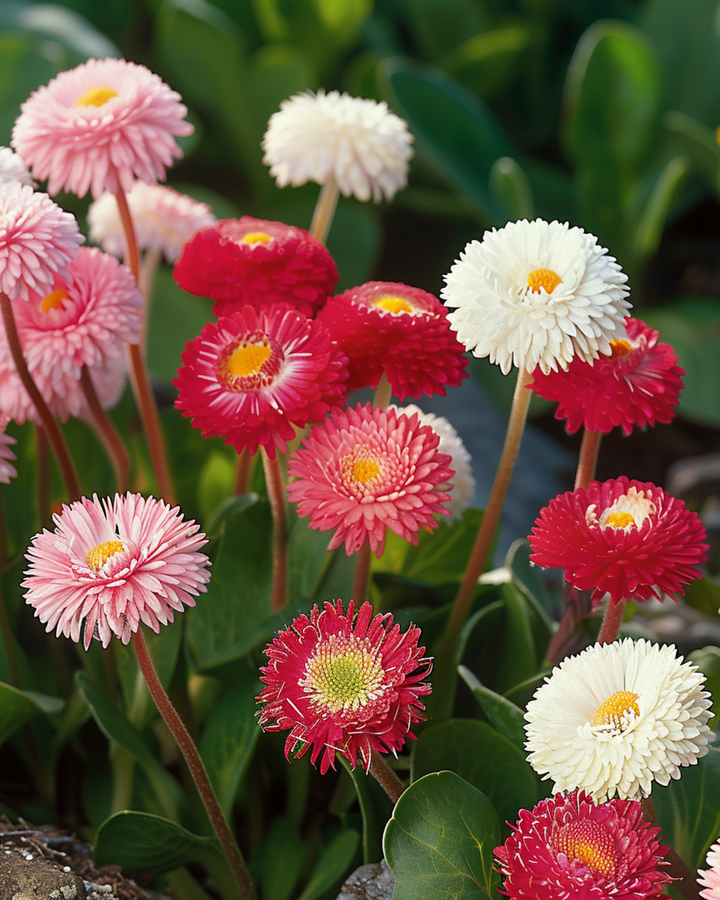 Daisy Mixed Pomponette zaden (Bellis perennis) – tweejarige bloem