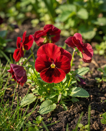 Viooltje Red Wing (Viola wittrockiana) – tweejarige bloemenzaden van SeedsChoice