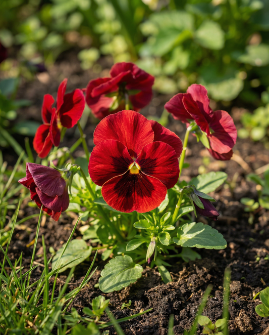 Viooltje Red Wing (Viola wittrockiana) – tweejarige bloemenzaden van SeedsChoice
