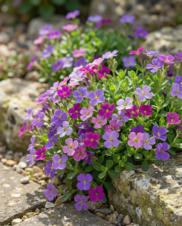 Rock Cress Purple Mix (Aubrieta hybrida) – meerjarige bloemenzaden van SeedsChoice