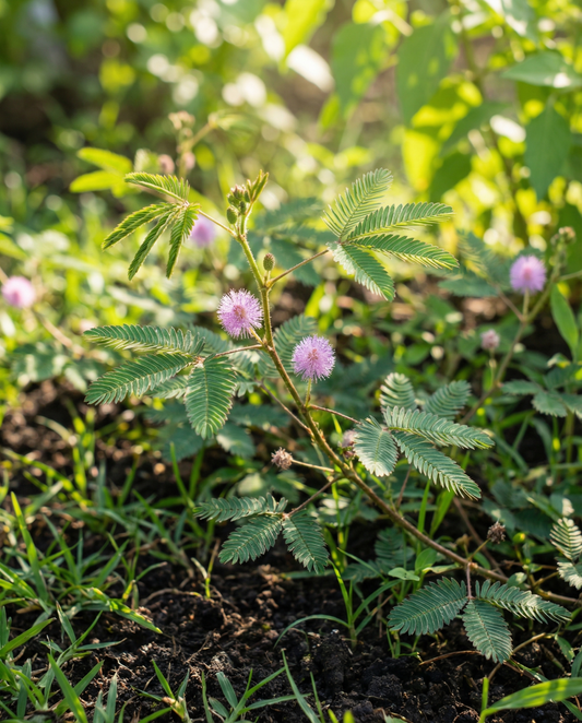 Kruidje-roer-me-niet (Mimosa pudica) – meerjarige bloemenzaden van SeedsChoice