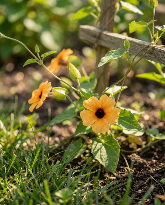 Black Eyed Susan Climber (Thunbergia alata) – meerjarige klimplant zaden van SeedsChoice