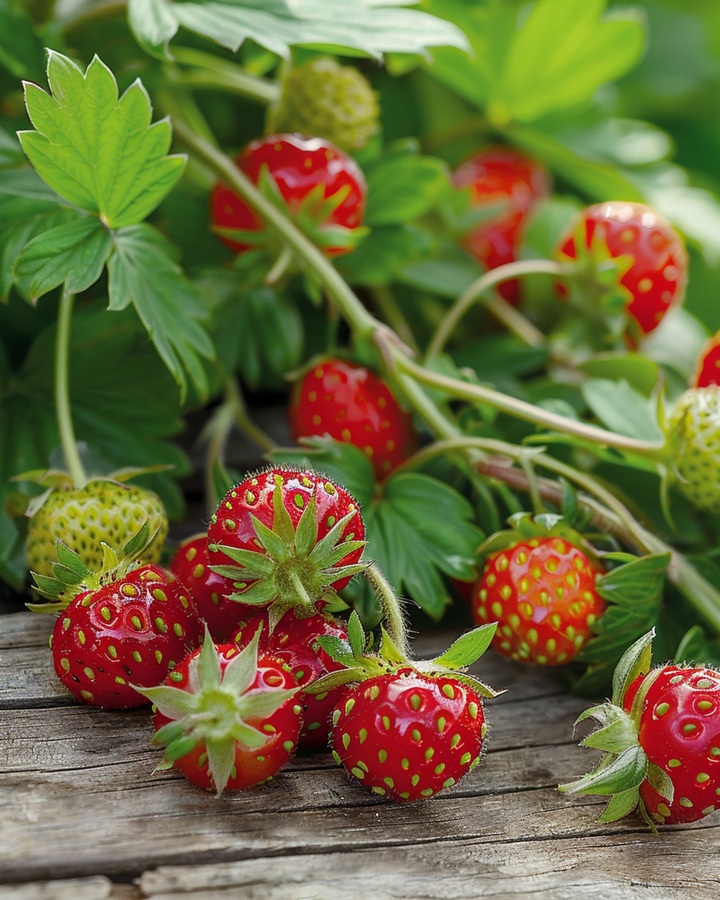 Alpine Strawberry Baron Von Solemacher Red Fruit zaden (Fragaria vesca) – meerjarig