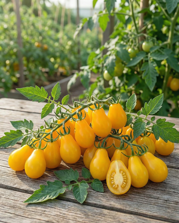 Gele peervormige cherrytomaat (Solanum lycopersicum) – eenjarige groentezaden van SeedsChoice