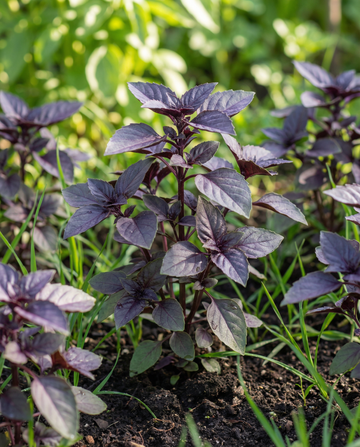 Sweet Basil Dark Opal (Ocimum basilicum) – eenjarige kruidenzaden van SeedsChoice