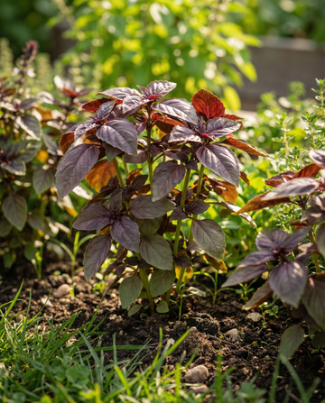 Sweet Basil Red Lizzy (Ocimum basilicum) – eenjarige kruidenzaden van SeedsChoice