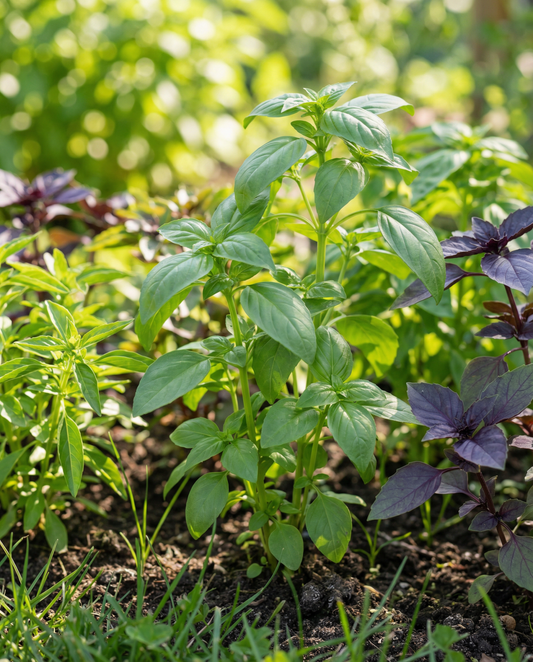 Sweet Basil Mixed Mix (Ocimum basilicum) – eenjarige kruidenzaden van SeedsChoice