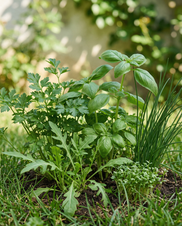 Mixture Culinary Blend Basil Parsley Chive Rocket Cress – eenjarige kruidenzaden van SeedsChoice