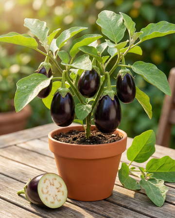 Mini aubergine Patio Baby F1 (Solanum melongena) – eenjarige groentezaden van SeedsChoice