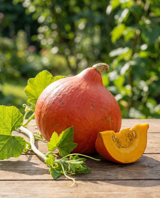 Pompoen Uchiki Kuri Red (Cucurbita maxima) – eenjarige groentezaden van SeedsChoice