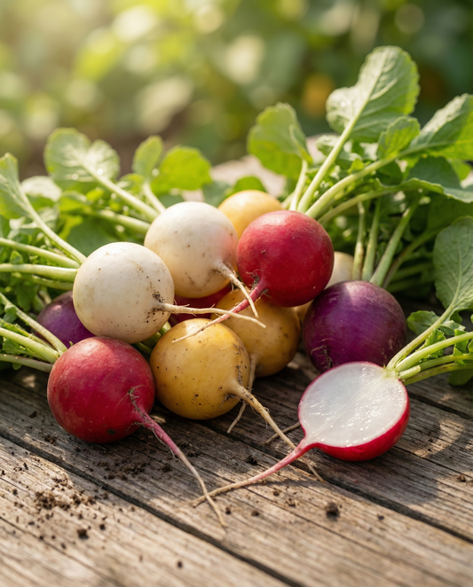 Radijs Round Mix (Raphanus sativus) – eenjarige groentezaden van SeedsChoice