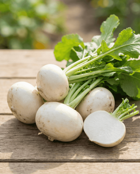 Raap Platte Witte Mei (Brassica rapa) – eenjarige groentezaden van SeedsChoice