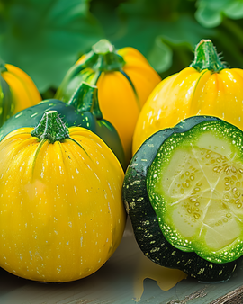 Ronde courgettezaden Cucurbita Pepo F1-mix eenjarig gemengde kleuren