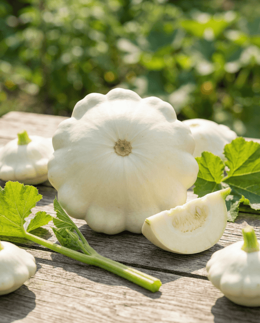 Patisson Squash Custard White (Cucurbita pepo) – eenjarige groentezaden van SeedsChoice